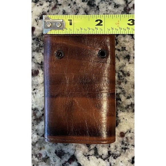 Vintage leather cowhide key wallet Botany 500 Holds 6 Keys Brown Excellent - Picture 9 of 9
